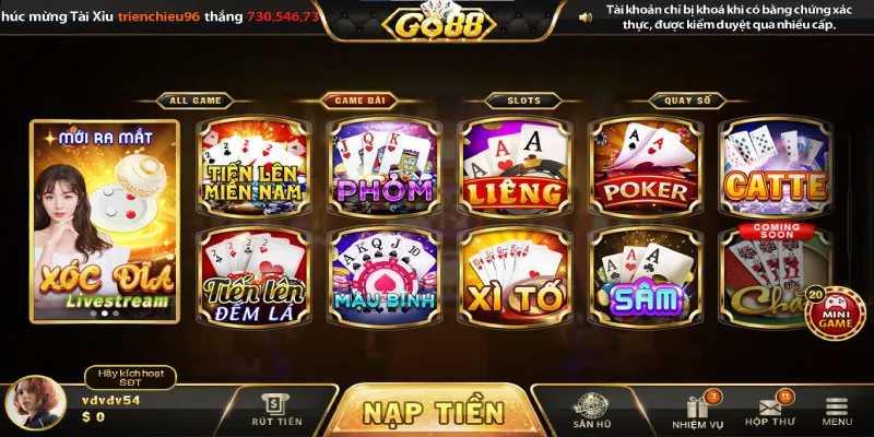 Vào game phỏm tá lả Go88 